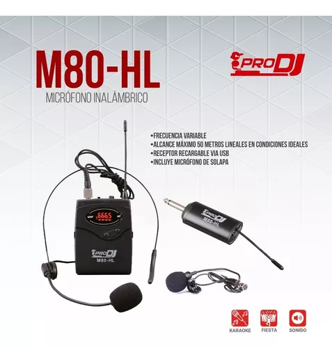 Micrófono de solapa inalámbrico PRO DJ M80-HL imagen 3 — La Tienda de Audio Colombia